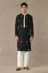 Buy Black Silk Tassels Embellished Kurta For Men by Masaba Online at ...