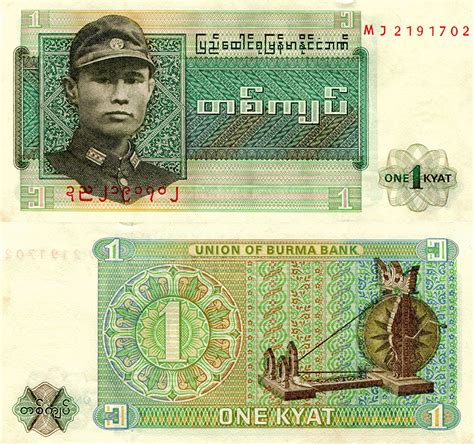 Picture Paper money 1 Kyat Myanmar Money