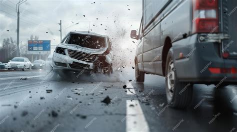 Premium Photo | A car after an accident on the road A damaged crashed ...