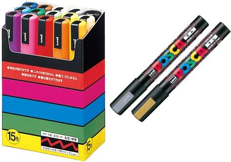 POSCA Uni Paint Marker Pen - Medium Point - Set Of 15 (Pc-5M15C ...
