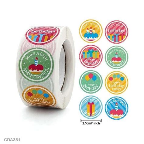 Colorful Celebration Birthday Party Stickers - EKPS0012 – Extrokids
