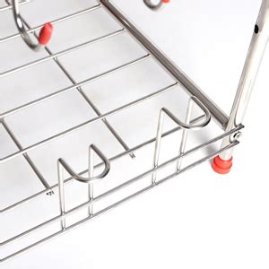 Buy Kurtzy 202 Stainless Steel 3 Tier Holder Dish Drainer Rack for ...