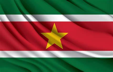 Suriname national flag waving realistic vector illustration 9729124 ...