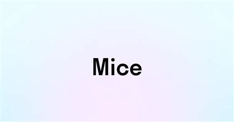 Mice — перевод, транскрипция, произношение и примеры