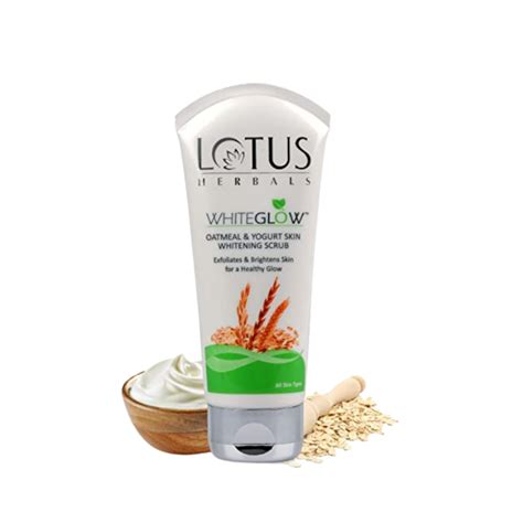 Lotus Herbals Whiteglow Oatmeal and Yogurt Skin Whitening Scrub, 50g