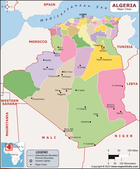 Tourist Map Of Algeria With Cities