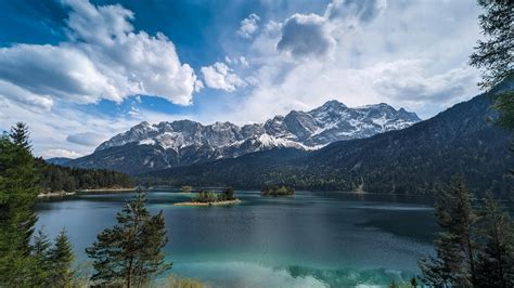 Zugspitze Reflected In The Eibsee, Bavaria, Germany Photos, Download ...