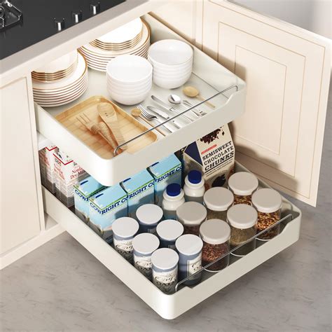 Pull Out Cabinet Organizer Fixed with Adhesive Nano Film, Heavy Duty ...