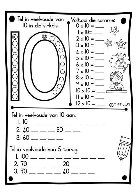 Graad 2 Wiskunde werkkaarte: Maaltafels, veelvoude en getalpatrone van ...