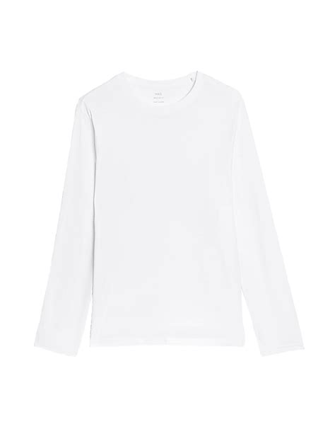 Buy Pure Cotton Long Sleeve T-Shirt at Marks & Spencer