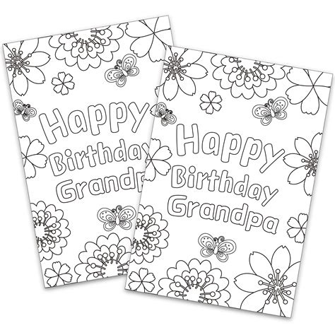 Happy Birthday Grandad Colouring Pages