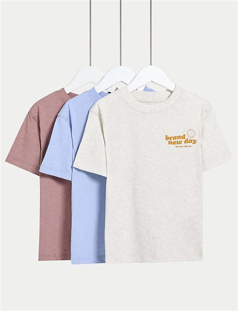 Buy 3pk Pure Cotton T-Shirts (2-8 Yrs) at Marks & Spencer