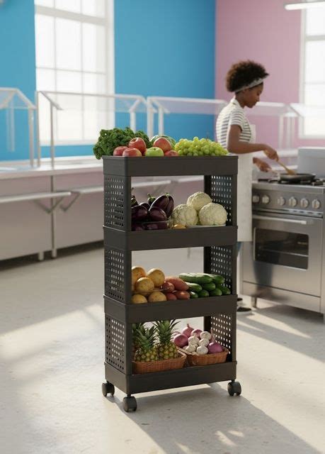 Homitech 4-Tier Slim Utility & Engineering Excellence Black Trolley ...