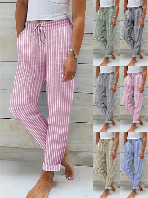 Women's Linen-feel Pants Summer Pants Pants Trousers Streetwear Casual ...