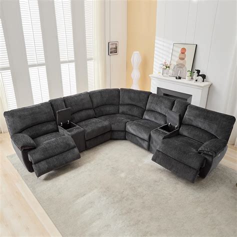Amazon.com: Oversized Power Recliner Sectional Sofa with Wireless ...