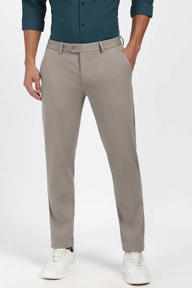 Buy Men Grey Solid Formal Trousers Online - 39965003 | Peter England