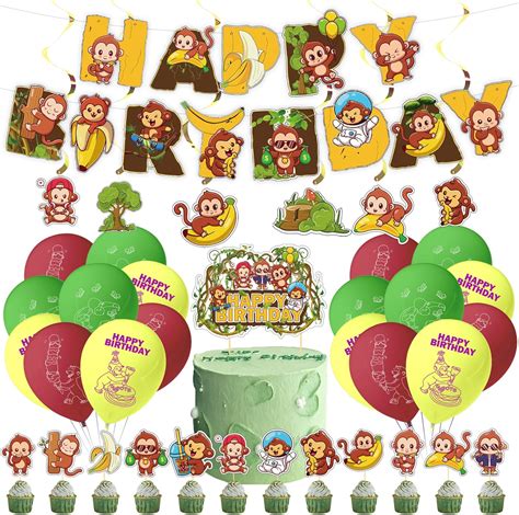 38Pcs Monkey Theme Birthday Party Supplies and India | Ubuy