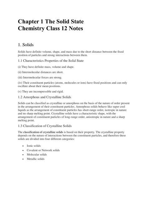 Image result for Solid State Class 12 Notes NCERT