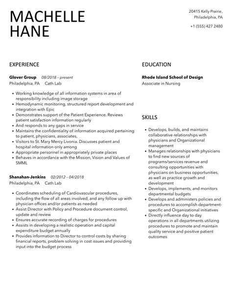 Image result for Cath Lab Tech Resume