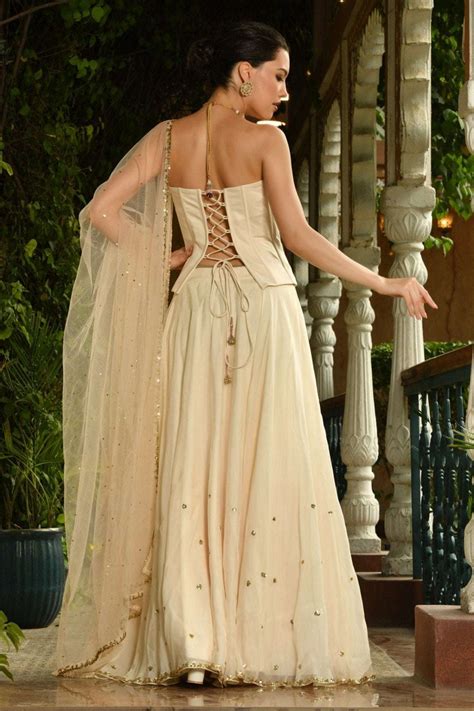 Ivory Bridal Indo Western Lehenga – Hand Embroidered Lehenga Set ...