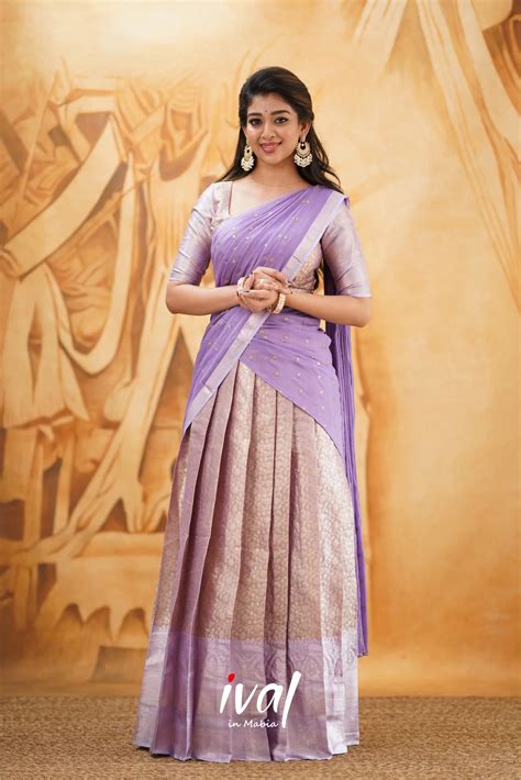 Izhaiyini - Lavender Banarasi Tissue Halfsaree – Ivalinmabia