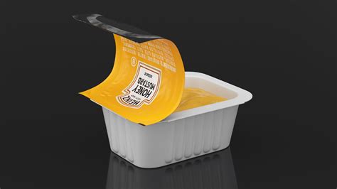 3D Heinz Honey Mustard Sauce Dip Pot Opened model - TurboSquid 2104102