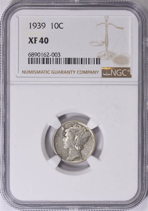1939 Mercury Dime NGC XF-40 (Item 1621421) | GreatCollections Coin Auctions
