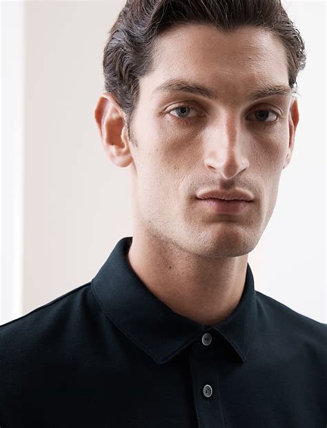 Buy Pure Supima® Cotton Textured Polo Shirt at Marks & Spencer