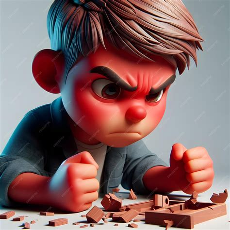 Premium Photo | Angry Animated Boy With Clenched Fists and Steamy Ears ...