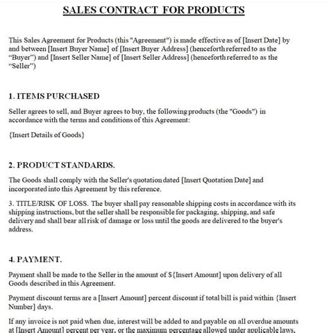 Image result for Sales Contract Sample