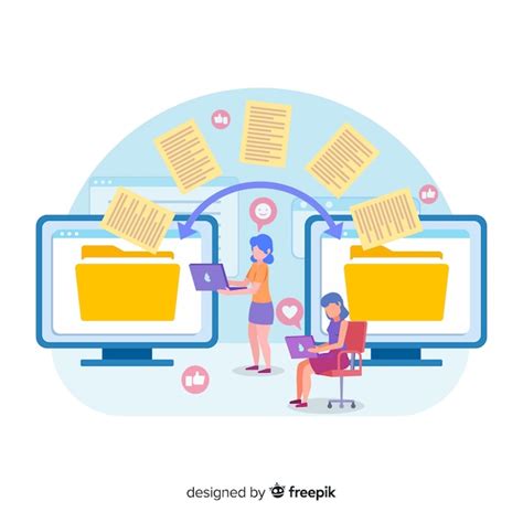 Landing page concept transfer files | Free Vector