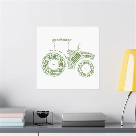 Personalized Farmer Word Art Print - Custom Tractor Wall Art Gift for ...
