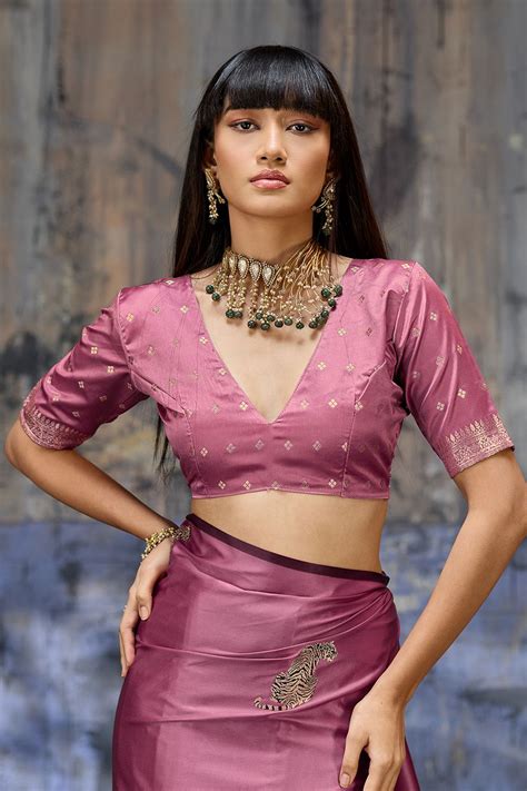 Rose Pink Pure Satin Handloom Weaving Silk Ready to Wear Online Saree