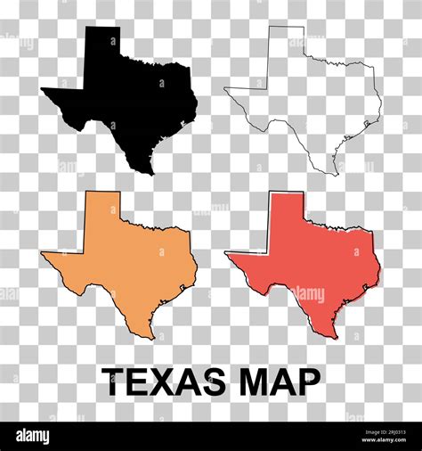Set of Texas map shape, united states of america. Flat concept vector ...