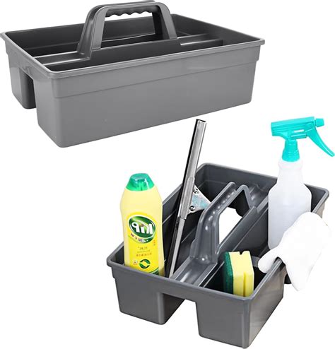 WOPPLXY 2PCS Plastic Cleaning Caddy with Handle - Tote Tray ...