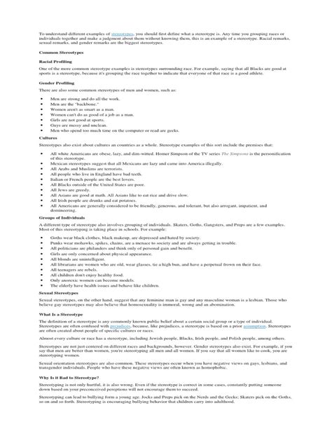 Stereotype Example 的图像结果