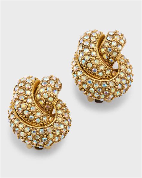 Oscar de la Renta Love Knot Earrings | Neiman Marcus