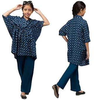 Buy Tito Patito Girls' Co-Ord Set: Printed Kaftan Top with Matching ...