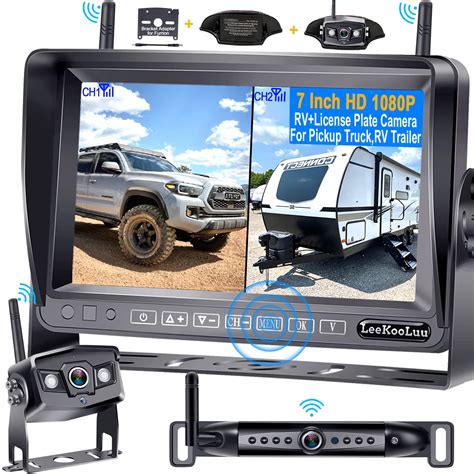 Buy LeeKooLuu HD Digital Wireless Dual Backup Camera 7'' Monitor Split ...