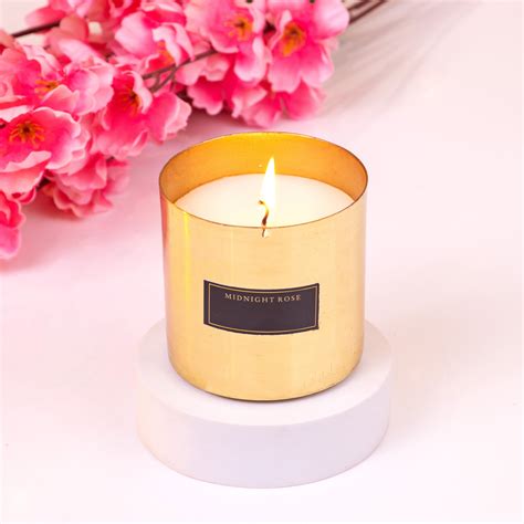 Golden Metal Candle - Elegant Scented Decor | Long-lasting – Giftech Global