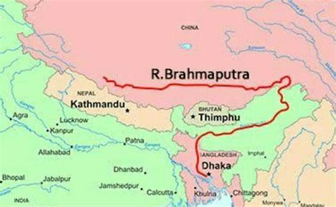 Brahmaputra river map start to end - Brainly.in