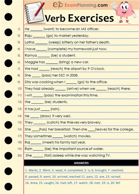 Image result for Verb Form Exercise
