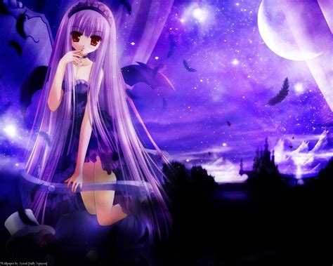 Purple Anime Girl Wallpapers - Wallpaper Cave