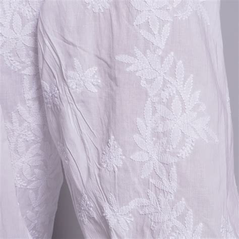 Seva Chikan Hand Embroidered White Cotton Lucknawi Chikankari Palazzo-