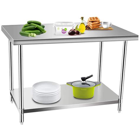Commercial Kitchen Prep & Work Table, KITMA Stainless Steel Food Prep ...