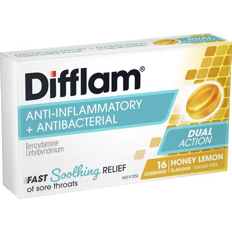 Difflam Sore Throat Lozenges Honey & Lemon 16 Pack | Woolworths