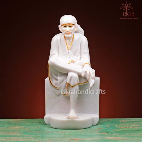 18" Shirdi Sai Baba Idol in Pure Marble – Ekaa Handicrafts