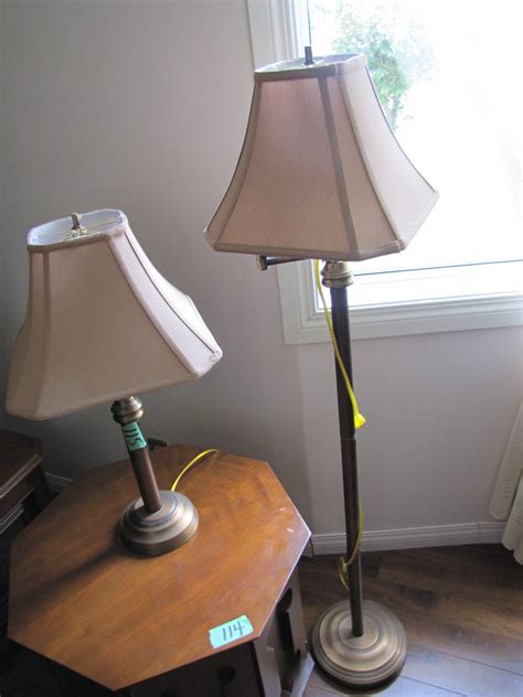 Matching floor lamp and table lamp