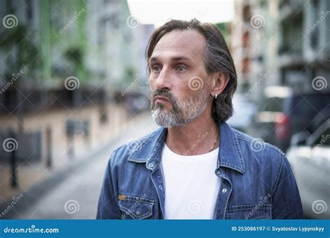 Middle Age Mature Man Experiencing Hangover Emotionally Exhausted ...