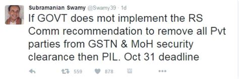 Remove Private Ownership from GSTN or will file PIL: Swamy